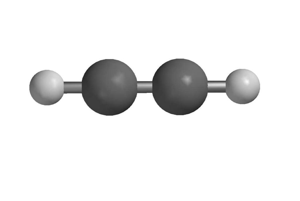 Her er L dreieimpulsen, mens I = j m jr 2 j er treghetsmomentet (relativt en akse gjennom massesenteret). Acetylenmolekylet (figuren over, til høyre) har bindingslengder C-C = 120.