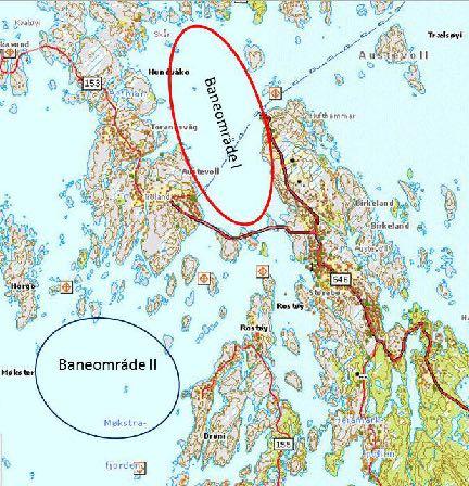 Tillegg 2. Baneområder NM Oselvar 8m 2 Spriseil 2017 Kart over baneområdene Bane I - Hoved baneområde.