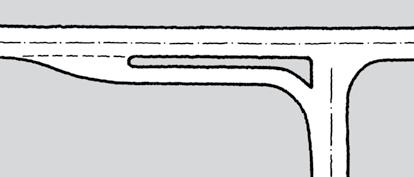28 Figur 4.2: Høyresvingefelt med rabatt T- og X-kryss har de samme krysselementene, og like krav til utforming av disse. 4.1.