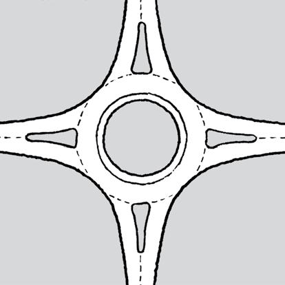 72 4.2.4 Detaljutforming av rundkjøring Det stilles krav til hvert enkelt element som en rundkjøring er bygd opp av, og det er en sammenheng mellom de ulike elementene. Figur 4.