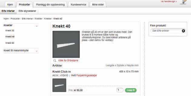 Portal Lengst ned i produktstrukturen fi nner du en ny funksjon; forpakningsdetaljer, som viser mer detaljert informasjon om forpakning, paller osv.