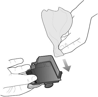 3 Løsne den grå låsen for utskriftsvognen, og løft utskriftsvognen for å komme til skriverhodene. 4 Fjern skriverhodet ved å løfte i håndtaket og dra opp.