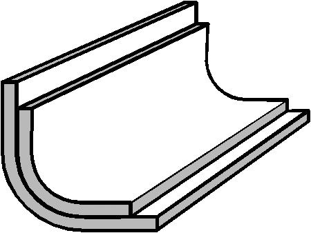 CURVEX INFORMATION uede gipselementer produseres av 6 mm tykke gipsplater. Elementene kan leveres med en jevn radius eller som elipseform.