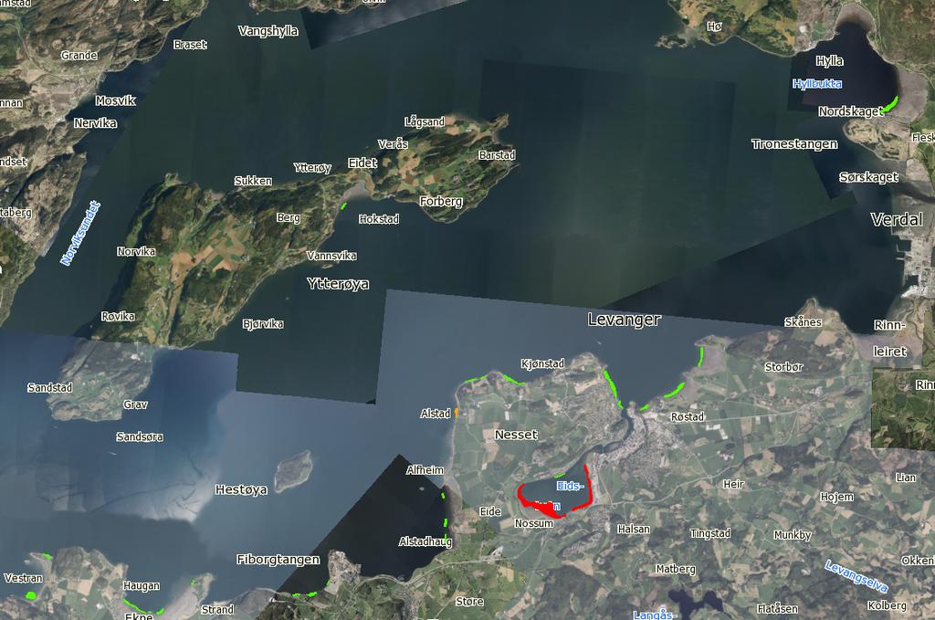 NIVA 7133-2017 Figur 2. Oversikt over de 27 engene som ble kartlagt innenfor de 12 områdene som ble besøkt av NIVA 11-14. juli 2016.