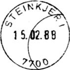 Stempel nr. 38 Type: I24N Utsendt C Innsendt Registrert brukt fra 03.08.92 TK til 29.04.02 HAa Stempel nr. 39 Type: I24N Utsendt D Innsendt Registrert brukt fra 30.01.97 HAa til 15.11.