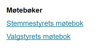 Oppgaver menypunkt «Valgstyrets møtebok 1 Logg deg på med rollen Valgansvarlig kommune 2 Velg Valgstyrets møtebok og se på PDF-en som blir laget a.