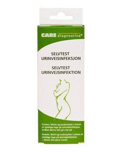 UVI selv test Test som gir utslag på protein, nitritt og leukocytter Selvtest urinveisinfeksjon. Testen er enkel i bruk og avdekker tydelige symptomer på urinveisinfeksjon.