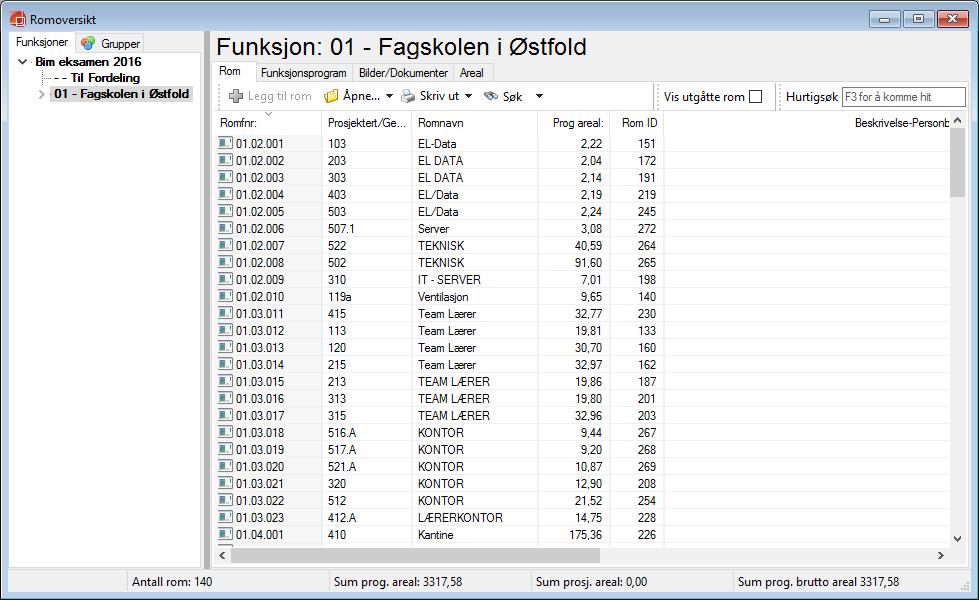 Berikelse, høsting og bearbeiding av data Eksamen BIM-Tekniker 2016 Når jeg har fått de inn hit eksporterer jeg denne listen ut til Excel for å kunne berike denne.