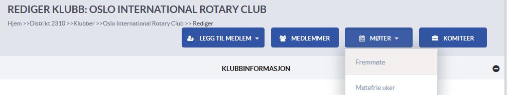 Medlemsnett Oppmøteregistrering (innrapporteres ikke til