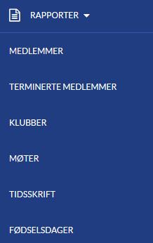 Medlemsnett Rapporter Rapportmodulen er i hovedsak overført fra gammel løsning uten store endringer og vil bli oppdatert slik at den blir