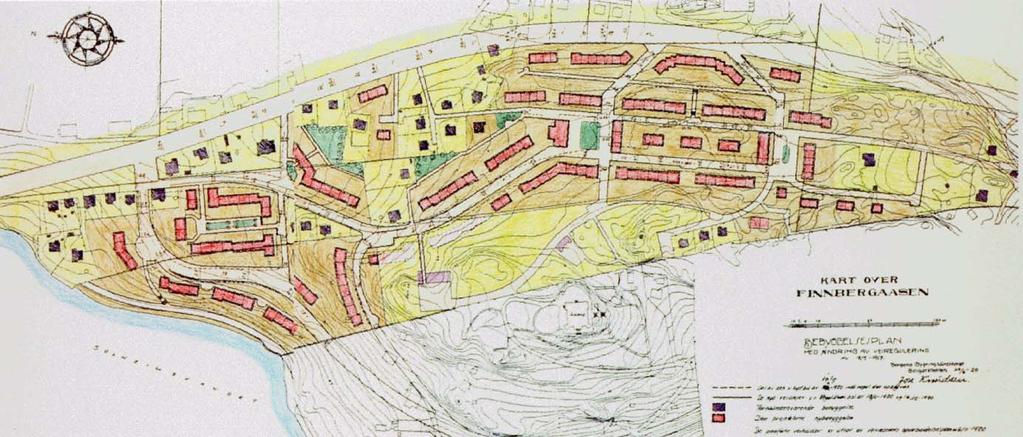 4. Områdets historie og dokumentasjon av bygningsmiljø Bebyggelsen i området er i dag variert boligbebyggelse, med eneboliger, rekkehus og leiligheter.