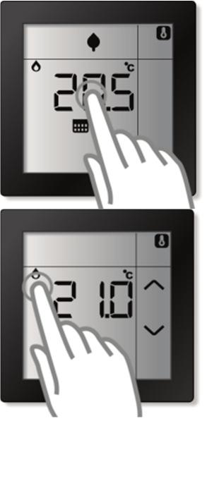 2.5.3 Midlertidig justering av settpunkts-temperaturer Det er mulig å midlertidig øke eller redusere settpunkts-temperaturer.