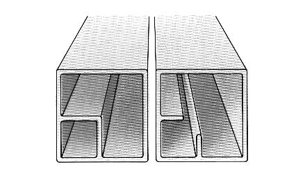 3.4 Færre hull i hulprofiler Figur 8.5 Færre hull i hulprofiler. (4) a) Dette hulprofilet til venstre er komplisert.