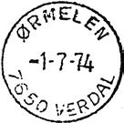 ØRMELEN ØRMELEN underpostkontor ( Verdal) ble opprettet den 01.11.1974. Status av postkontor C fra 01.01.1977. Fra 01.09.1989 gitt status av postkontor B. Postkontoret ØRMELEN, ble lagt ned fra 01.07.