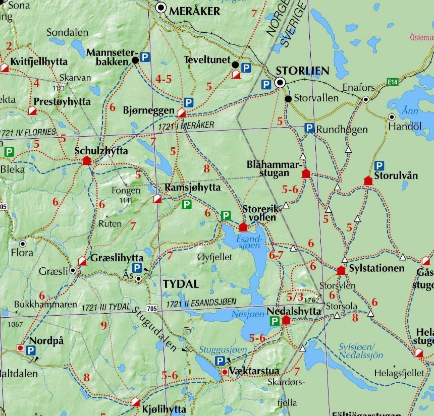 Selvbetjente TT-hytter Ramsjøhytta Ramsjøhytta ligger åpent til ved osen av Ramsjøen med utsikt utover sjøen og Fongenmassivet og langt mot øst, Sylmassivet. 24 senger.