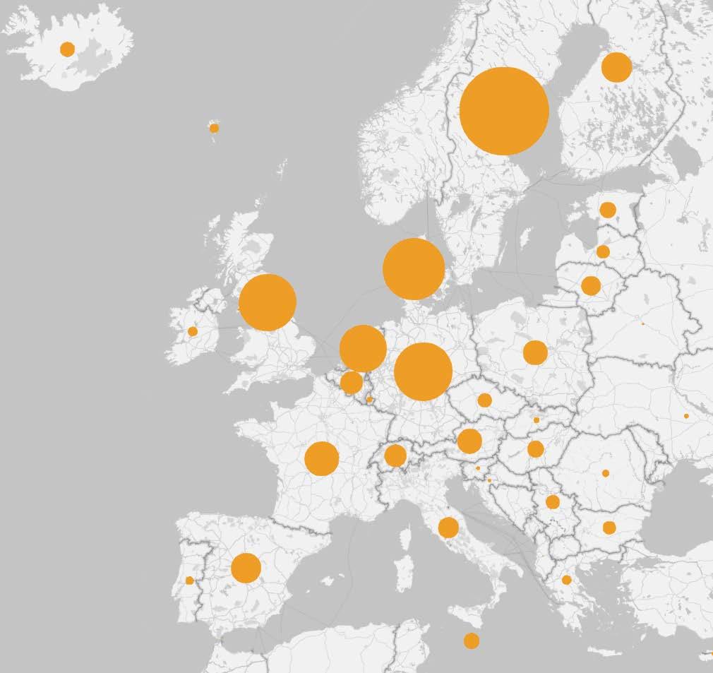 EKSPORT TIL EUROPA UNNTATT RÅVARER OG KRAFTBASERTE NÆRINGER Eksportandel Sverige 28% Danmark 13% Tyskland 12%