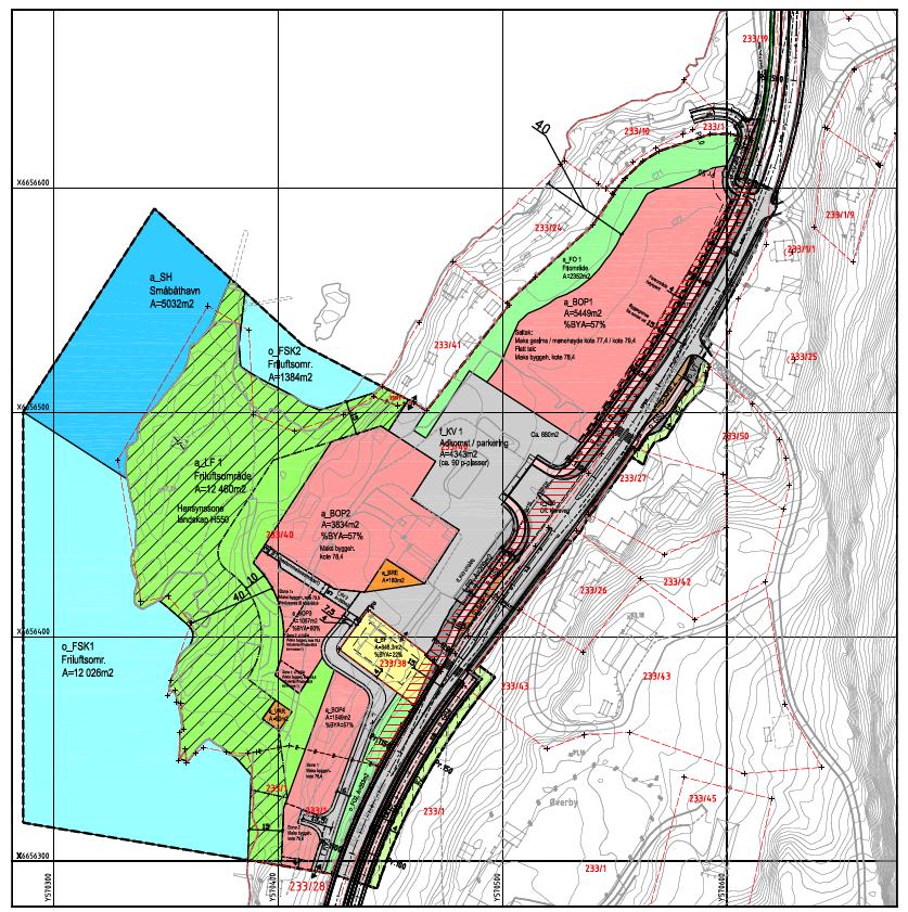 Om analyseobjektet Planområdet og ønsket utvikling Planområdet måler ca. 60 daa. og omfatter eiendommene Utstranda 153 og 155, gbnr. 233/1, 38 og 40 m.fl.