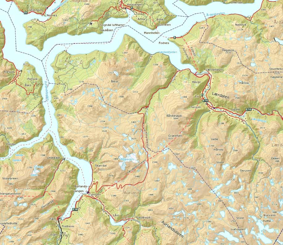 Side 15 av 24 Figur 5. Detalj av Artsdatabankens informasjon om funn av husbukk (svart pil), med et funn i Aurland og et i søndre del av Lærdal.