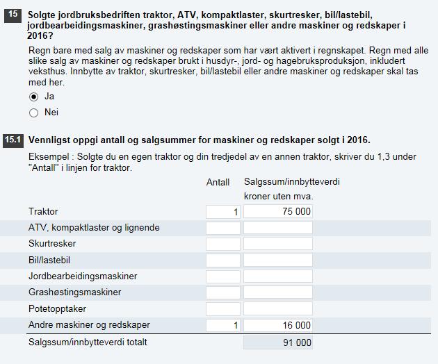 Om du har svart ja i spørsmål 15, så skal du i spørsmål