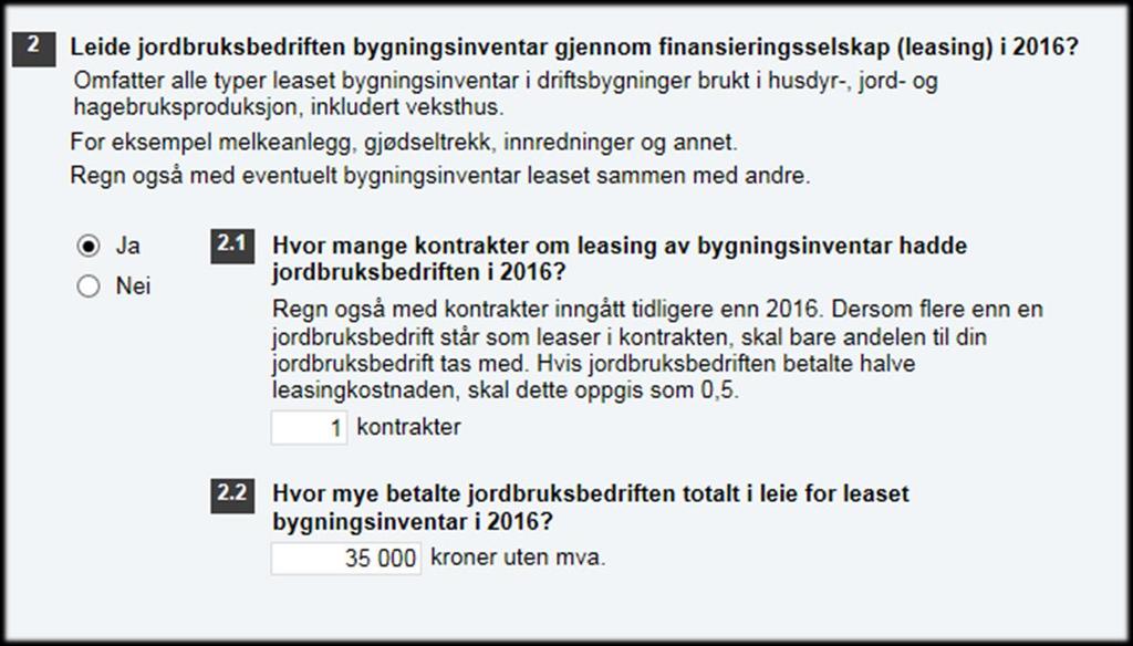 Om du svarer ja i spørsmål 2 så skal du føre opp antall eller