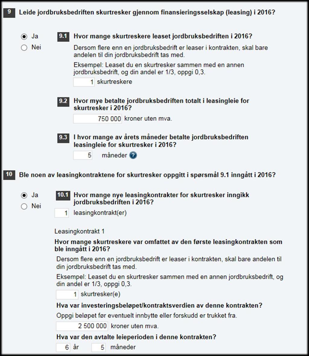 Om du svarer ja i spørsmål 9, så skal du i spørsmål