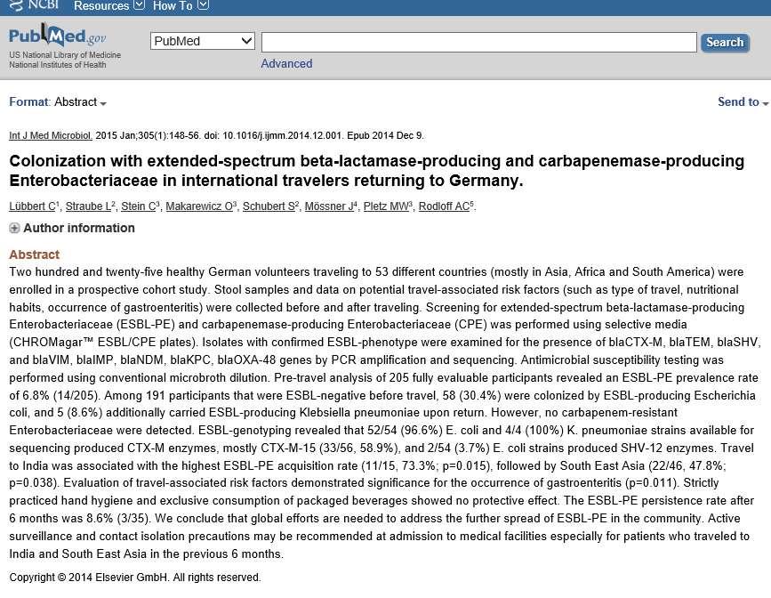 ESBL ofte sammenknyttet med feriereiser Risiko for å komme tilbake fra