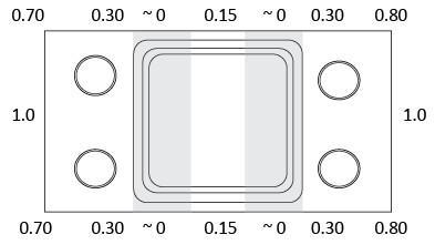 Kraft [kn] Laboratorieforsøk Figur 5.5.21 viser de målte glipene mellom endeplatene før belastning. Tilsvarende som for prøve A2 var det heller ikke for B2 kontakt mellom endeplatene ved ca. 30 kn.