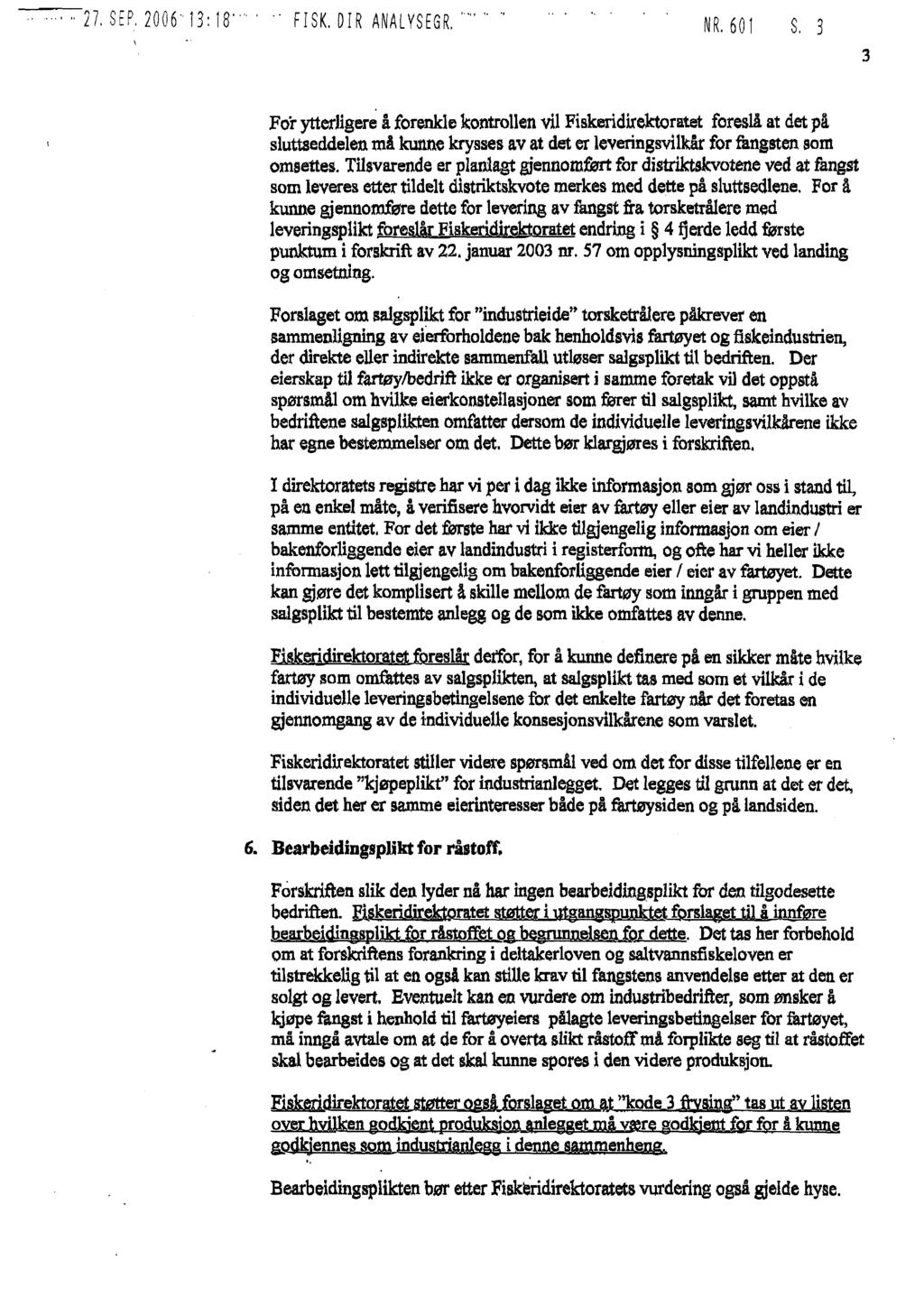 2i. SEP, 2006' 13:18-` FISK. DIR ANALYSEGR. NR. 601 S.