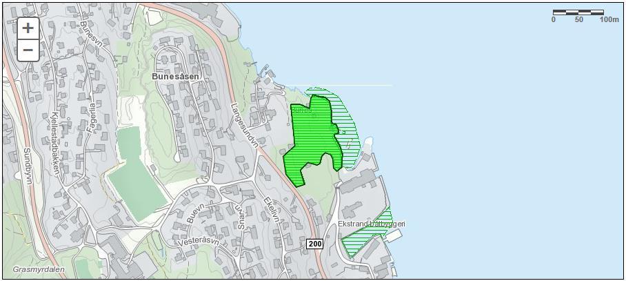 Kommuneplanens arealdel Konsekvensutredning 116 Eiksrønningen N Totalareal 12 daa Området er overflatisk undersøkt av Sigve Reiso (Biofokus) 09.06.