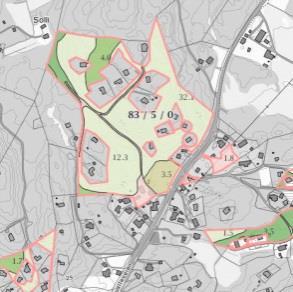 Kommuneplanens arealdel Konsekvensutredning 27 18 Breisand-Valle GNR 83 BNR 56 KARTUTSNITT Dagens formål Foreslått formål Arealstørrelse Forslagsstiller LNF i Kplan Spredt hyttebebyggelse 6,5 daa