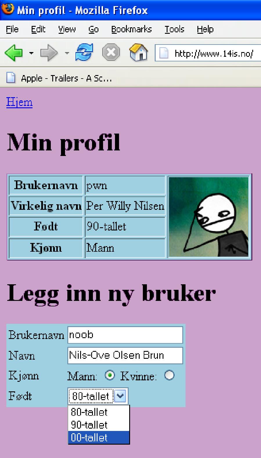 Oppgave 4 HTML (10 %) I denne oppgaven får du oppgitt en html-fil, og en css-fil med 10 mangler.