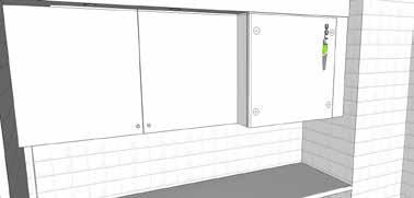 Montering på vegg Lavt lydnivå, diskré utførelse og høy kvalitet betyr at aggregatet kan plasseres i selve leiligheten. Illustrasjonen viser CASA innebygd i overskap.