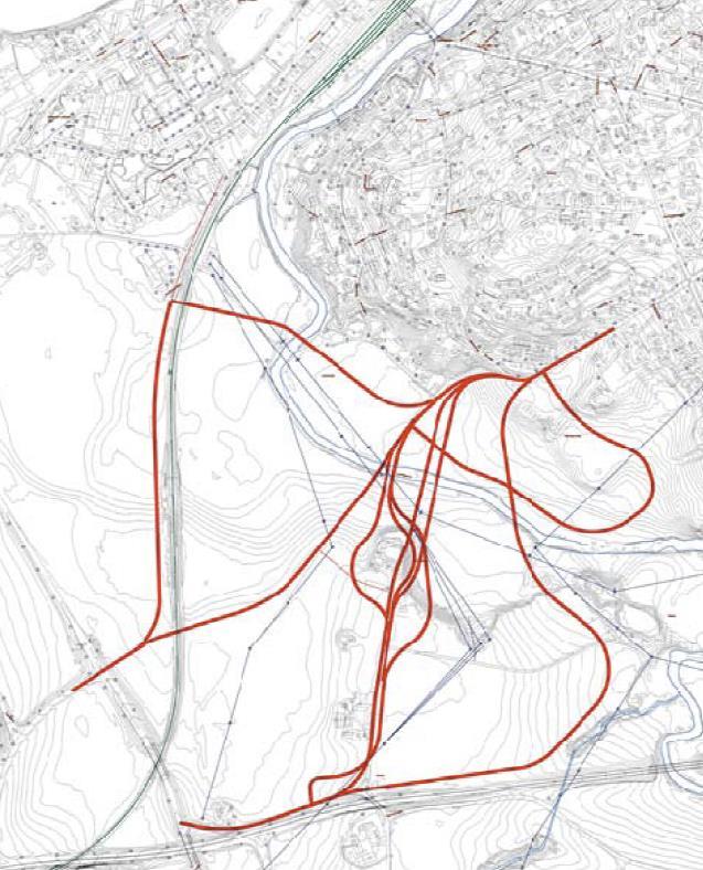 I 2008 ble det vurdert flere alternative løsninger for adkomstveg til nytt boligområde Geitingsvollen. Ikke konkludert over hvilken løsning som var best og heller ikke utført grunnundersøkelser.