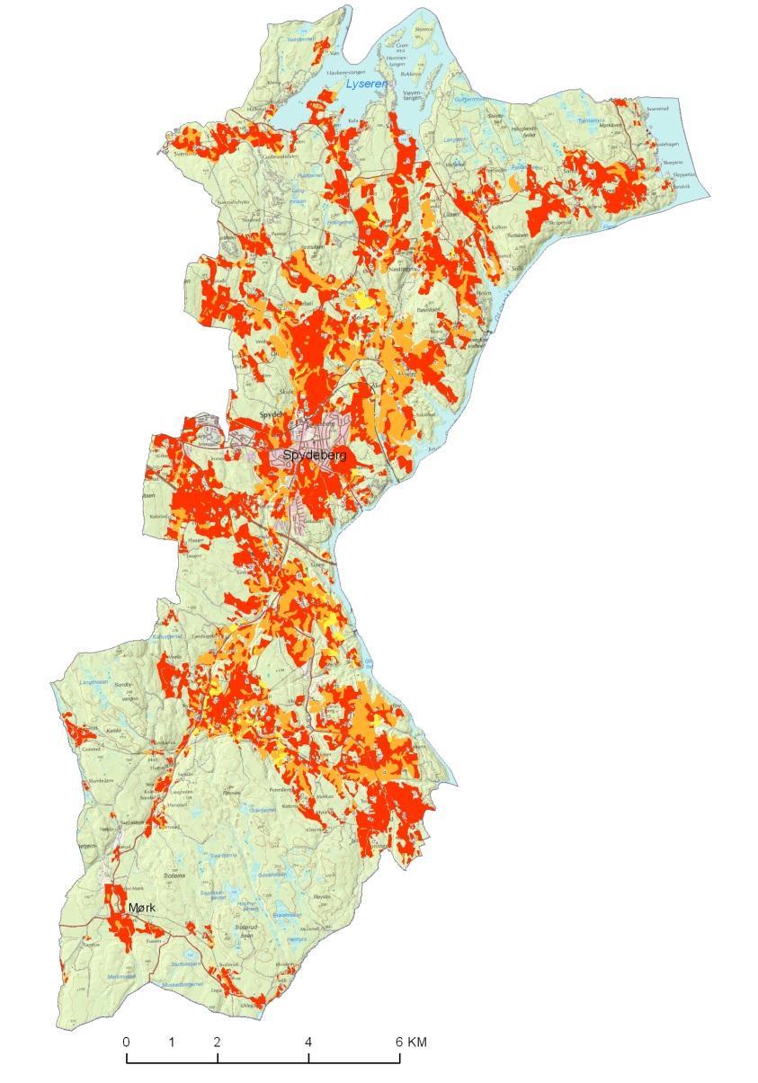 Du zoomer deg inn i kartet til målestokk 1:40 000 for å se kartlaget.