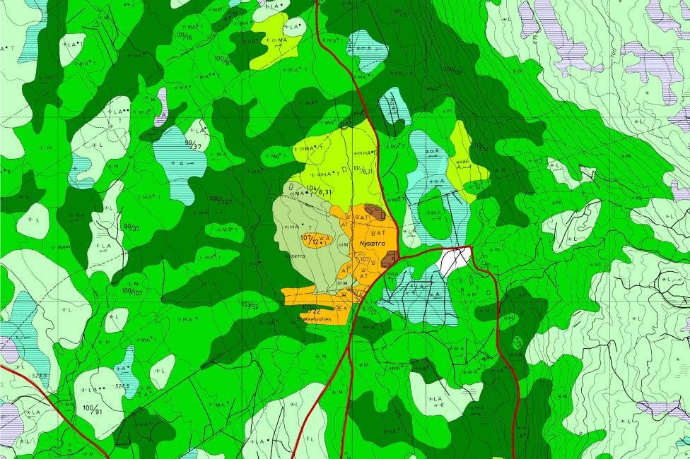 Fulldyrka og overflatedyrka jord i AR5 Gjennomsnittlig «driftsulempe» på teiger (helling og form) pr.