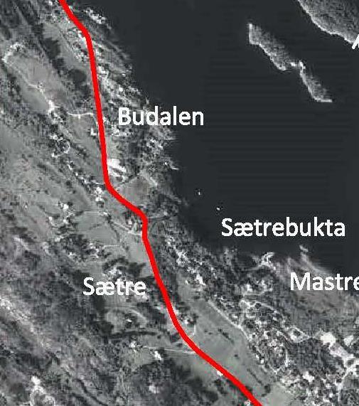 Hovedtrekk i planløysing Delstrekning Budalen - Sætre Tverrprofil med 1,5 meter skille gjennom Budalen Trangt parti i Budalen med