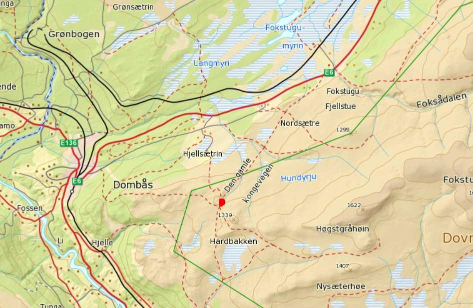 Turmål 5. Allemannsrøysa langs Kongevegen. Følg Kongeveien frå Åteigen eller Nordsetra.