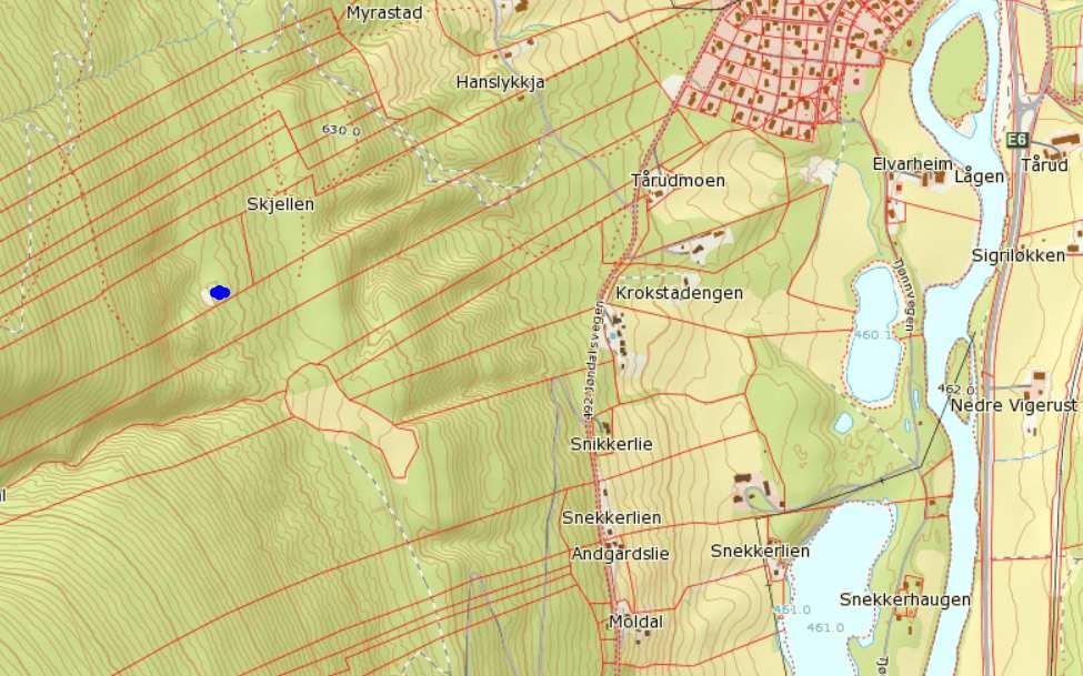 Turmål 8. Kopartjønn på Skjellen Et lite tjern, ligger godt gjemt i skogen, et stykke ovenfor Skjellen. Gå skogsvei frå Toftelien,, når du er oppe på Skjellen ta til venstre.