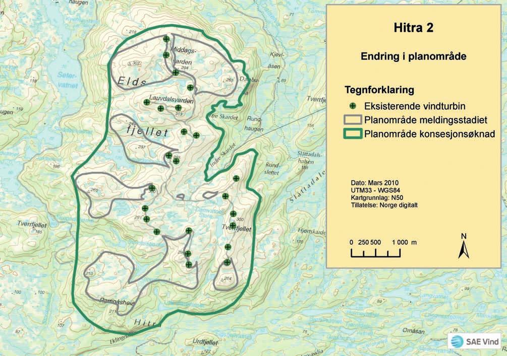 SøknADER og formelle forho LD figur 2.1 Endring i planområdet for Hitra 2 fra meldingsstadiet til i dag nen for Hitra kommune tatt til rullering.