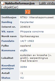 floristikk/faunistikk/- vitskapeleg samlingar, gjerne dårleg