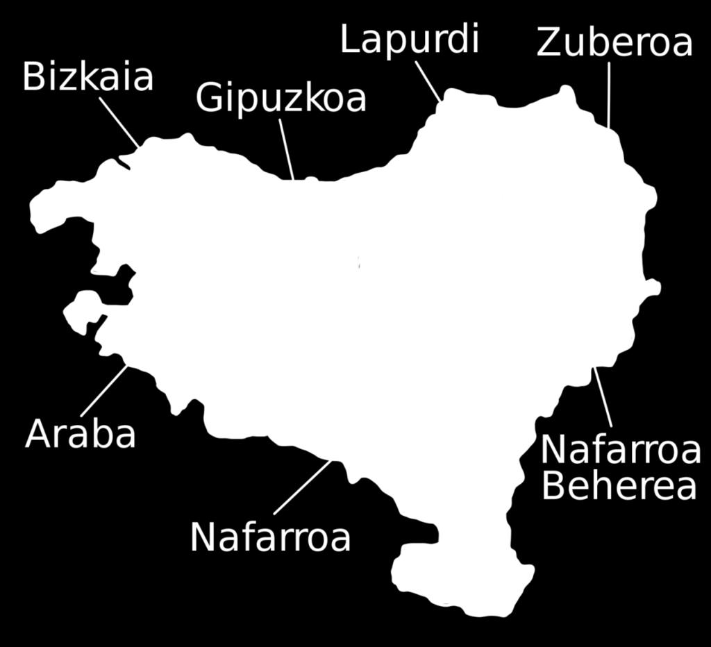 Kart 2: De syv baskiske provinsene som til sammen
