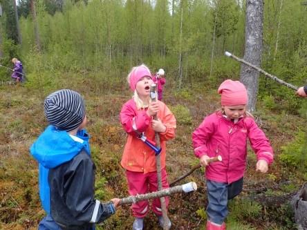 Stolte barn og voksne da 10 av 10 fuglekasser var innflyttet. Vi har et rikt fugleliv i skogen vår og det er stor aktivitet om dagen.