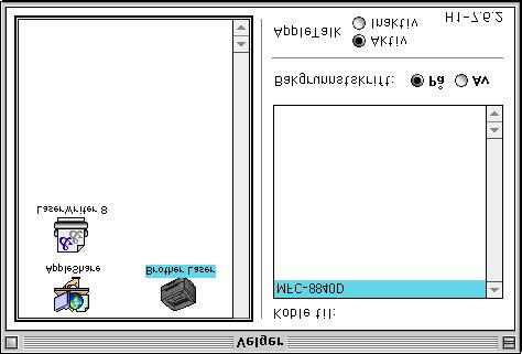 Bruke Brother-skriverdriveren med en Apple Macintosh (Mac OS 8.6-9.2) Velge en skriver: 1 Åpne Velger fra Apple-menyen.