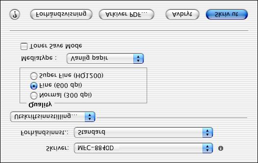 Skriv ut innstillinger Bruke PS-skriverdriveren med en Apple Macintosh For å bruke PS-driveren i et nettverk, referer til NC-9100h Brukermanual for nettverk på CD-ROMen.