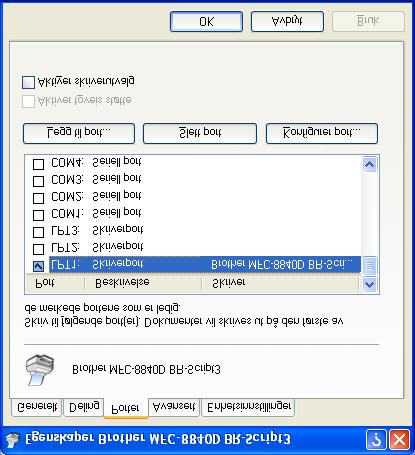 Kategorien Porter Velg porten som skriveren din er tilkoblet eller