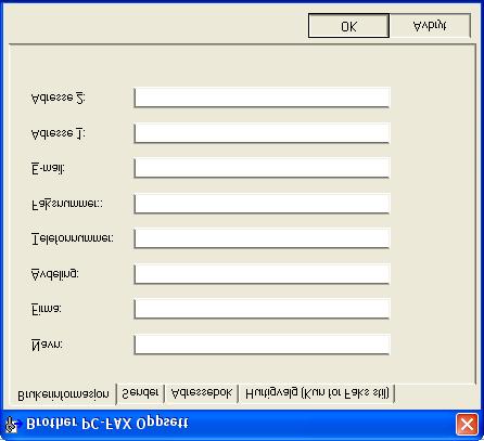 Oppsett av brukerinformasjon Du får tilgang til brukerinformasjonen fra dialogboksen for sending av PC-FAX ved å klikke. (Se Sende en fil som en PC-FAX med Faksstil som brukergrensesnitt på side 6-16.