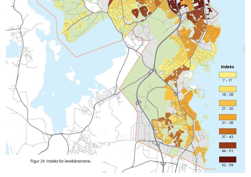 kan være til stede i sonene Badedammen,