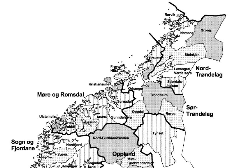 Trondheim: Egen prognoseregion 31 Oslo:15