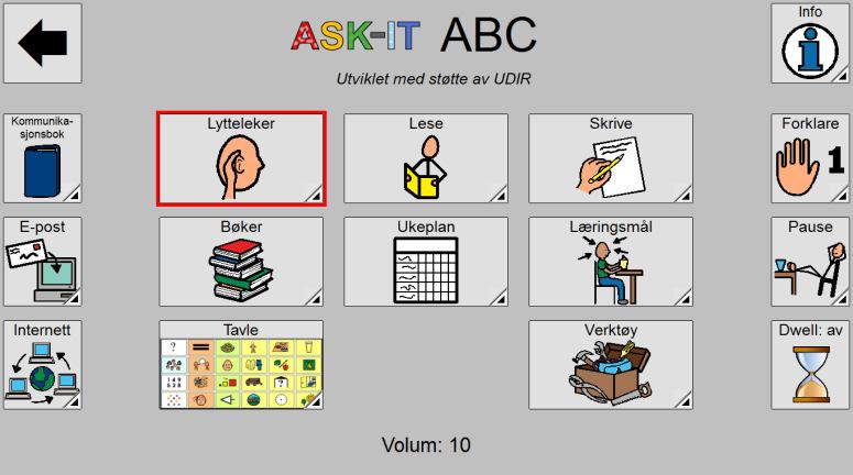 VEILEDNING ASK-IT ABC Lytteleker ASK-IT ABC For å kunne trene den auditive utviklingen inneholder Lytteleker ulike sider med bilder og