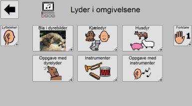 Starter med kjente lyder fra omgivelsene for å gi oss en indikasjon på om eleven skiller ulike lyder fra hverandre.